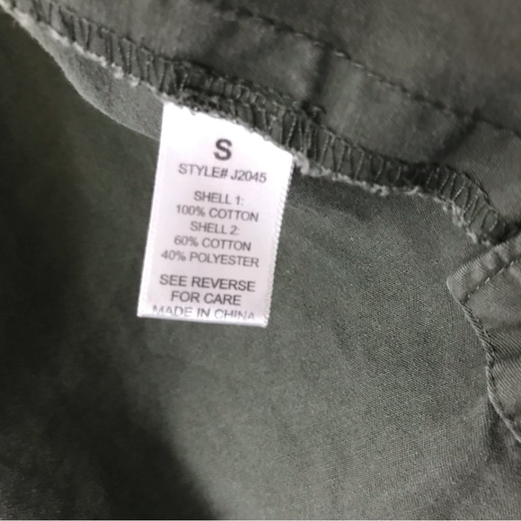 Active USA Army Green Olive Gray Utility Jacket Zip Up Hooded Jacket Women Small - Picture 5 of 12